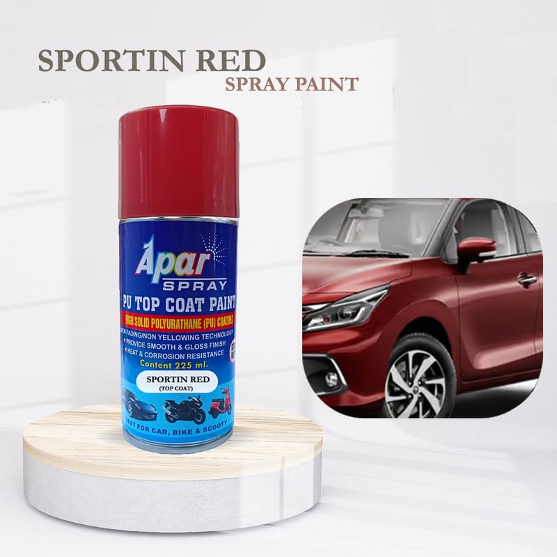 APARSPRAY PU Spray Paint Sportin red-Top Coat (RC Colour Name